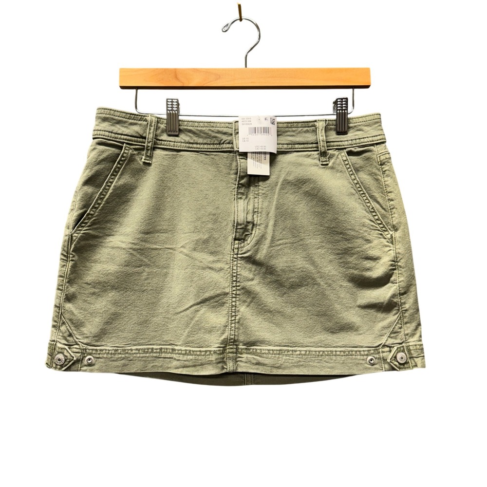 American Eagle Skirt Womens 10 High Rise Mini Green Stretch NEW